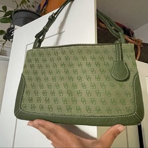 Green DB monogram small handbag